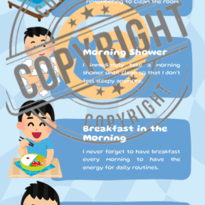 Blue Illustrative Daily Routine Infographic