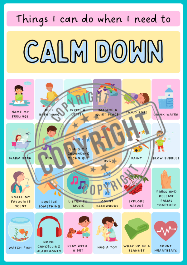 Calming strategies Poster