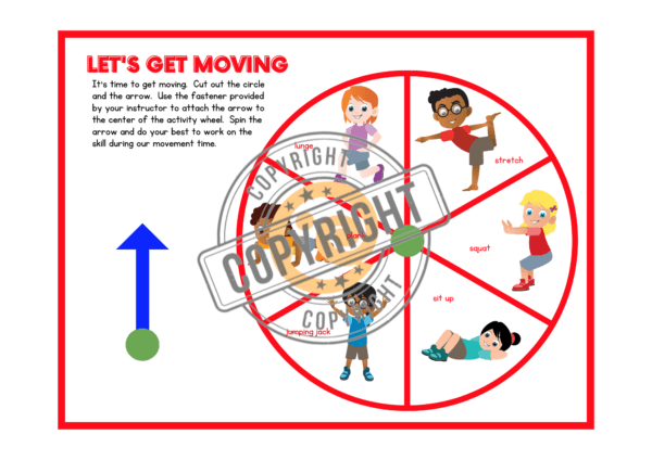 Colorful Let's Get Moving Brain Break Worksheet