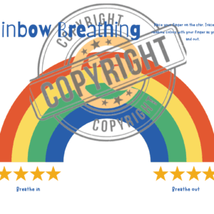 Rainbow Breathing Mindfulness Practice Children Colorful Poster in Minimalist Style