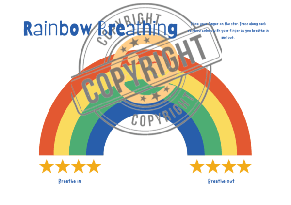 Rainbow Breathing Mindfulness Practice Children Colorful Poster in Minimalist Style