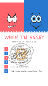 Behaviour & Sensory Needs 6 Red and Blue Face Anger Social Story