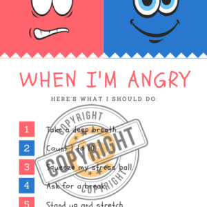 Red and Blue Face Anger Social Story